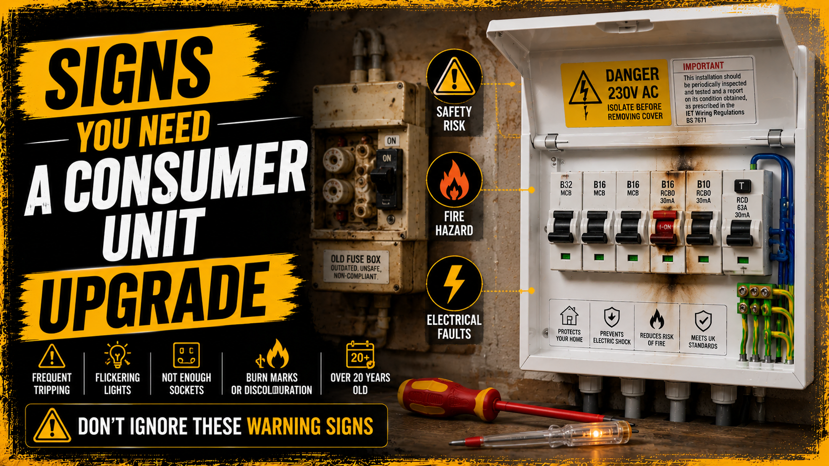 Signs for Consumer unit Upgrade